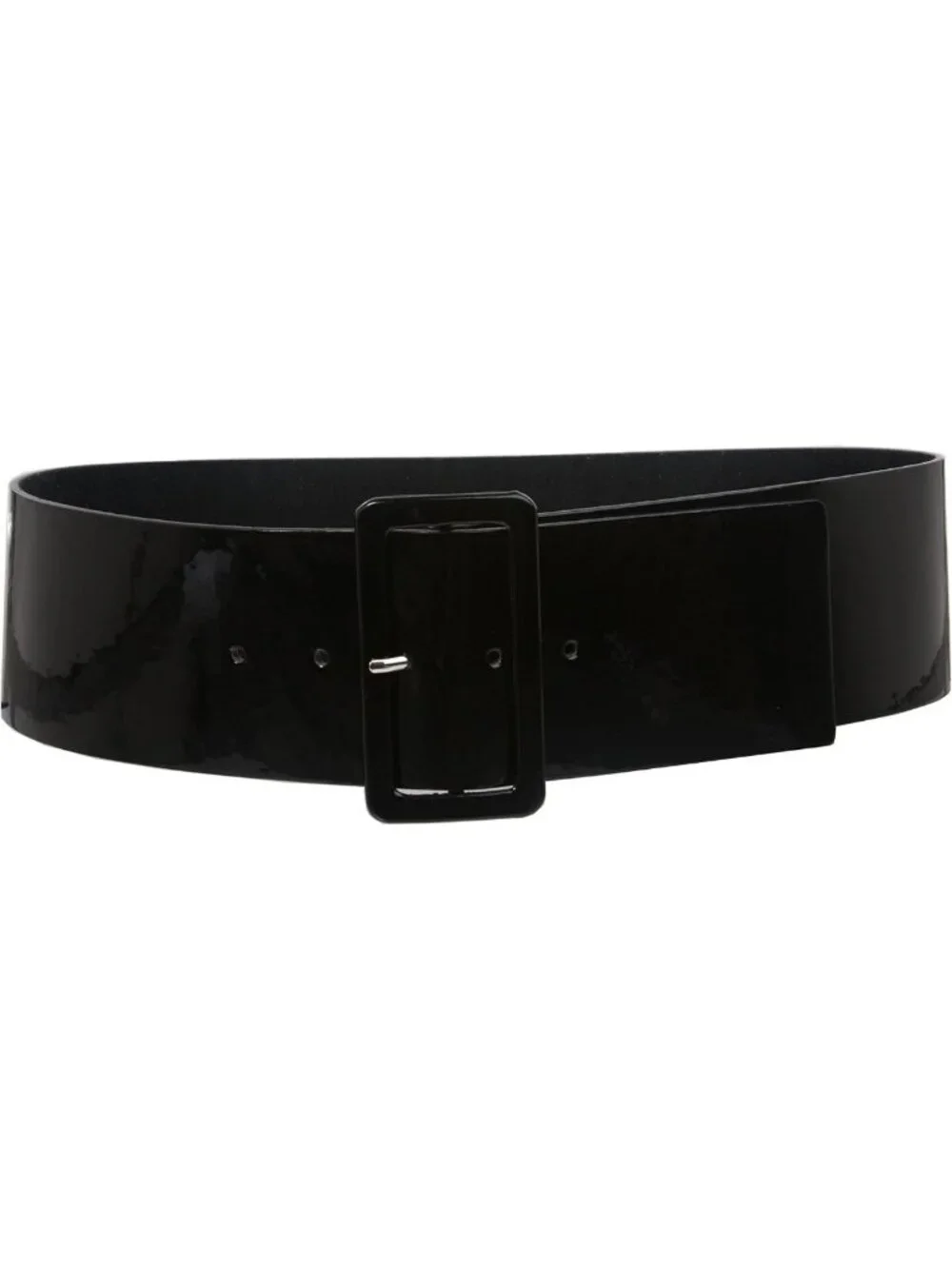 Stylish High Waist Patent Leather Wide Square Belt for Women - Trendy Fashion